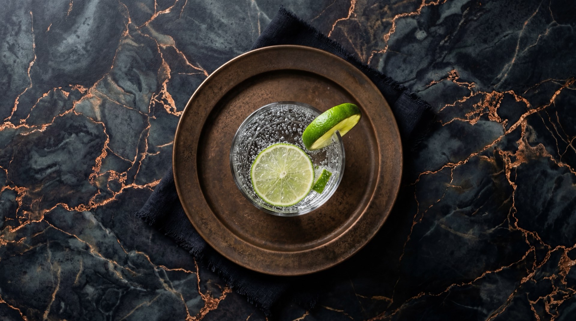 Agua saborizada casera con rodajas de limon verde fresco, pepino cohombro fresco y hojas de hierbabuena fresca en jarra de vidrio