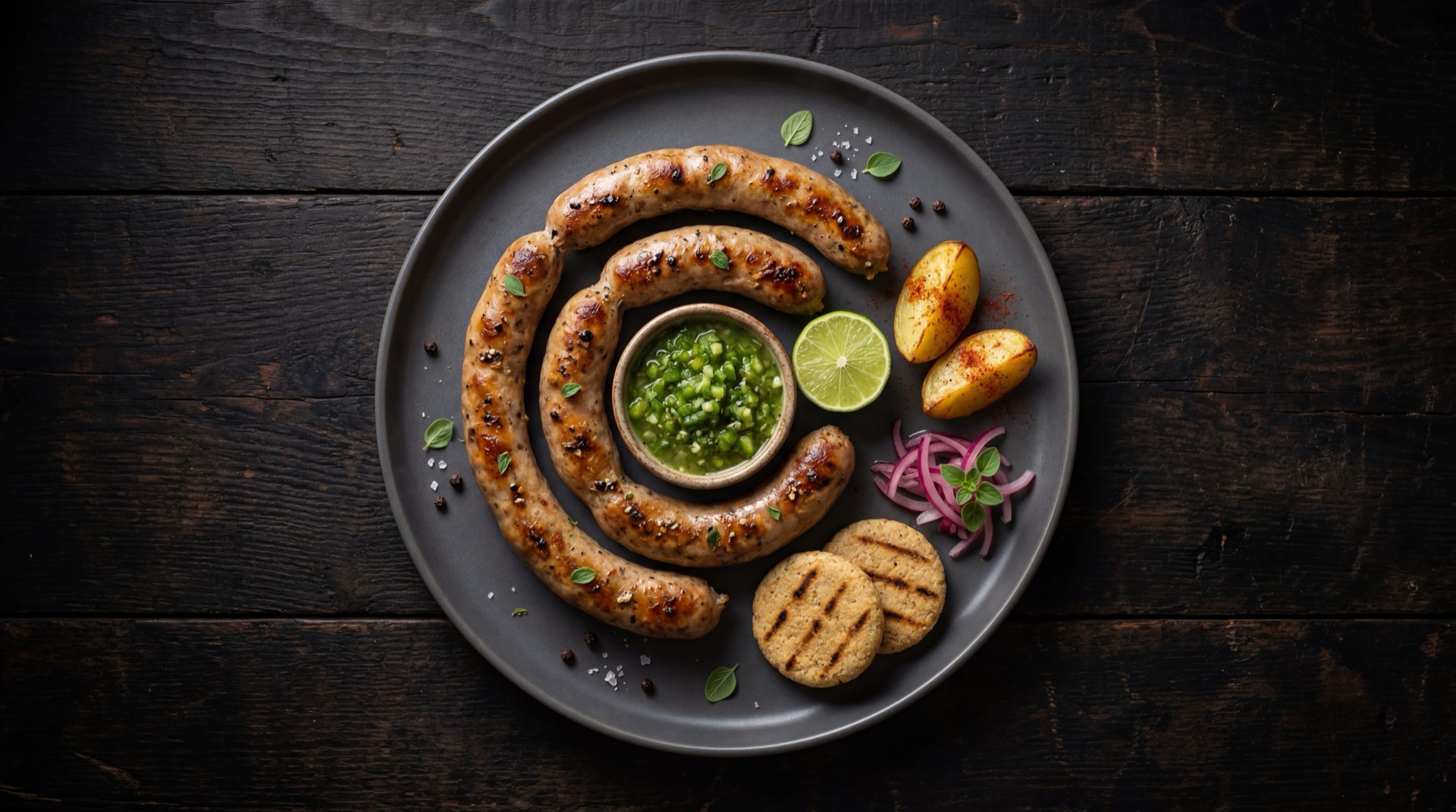 Version saludable de butifarra casera con carne de cerdo extra magra asada a la parrilla sin aceite adicional