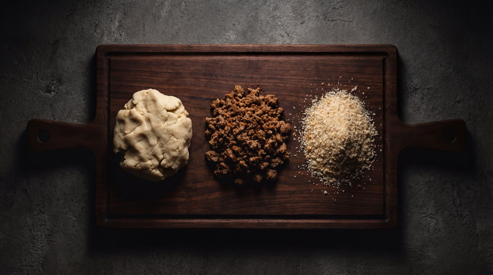 Ingredientes de la carimanola: yuca, carne molida, tomate, cebolla y aceite