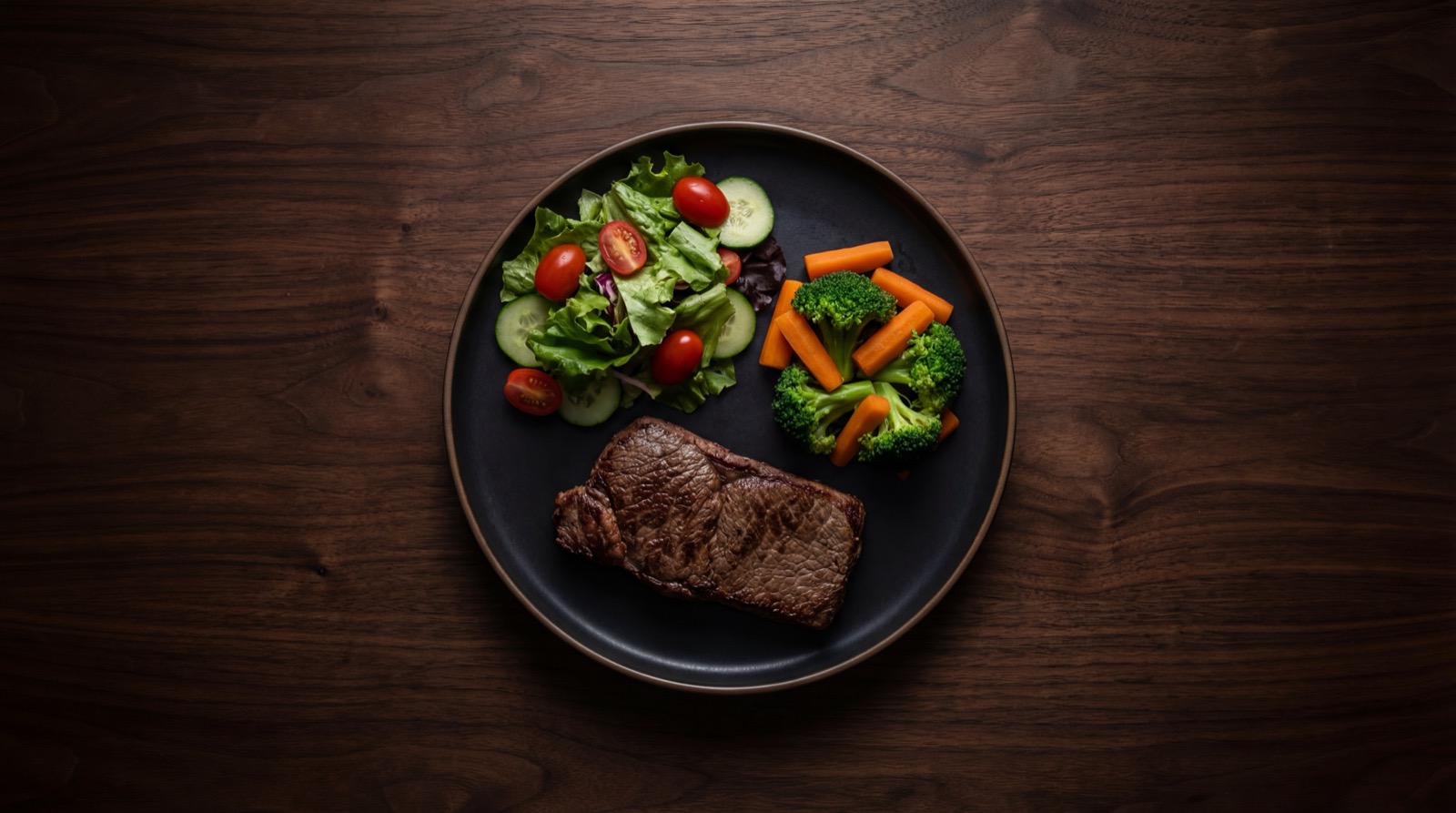 Carne asada magra con ensalada como opcion saludable