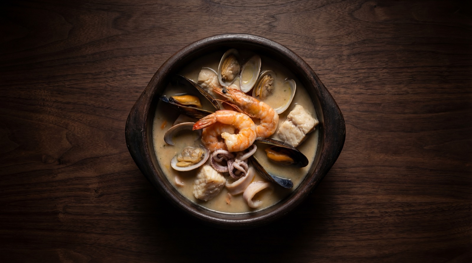 Cazuela de mariscos ligera sin platano frito y con mas vegetales