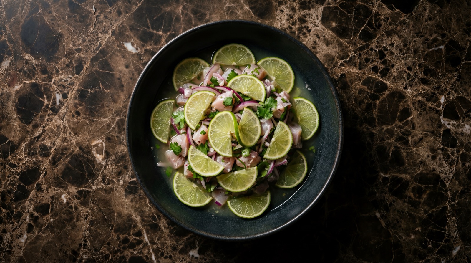 Ceviche colombiano ligero solo de pescado con mas vegetales