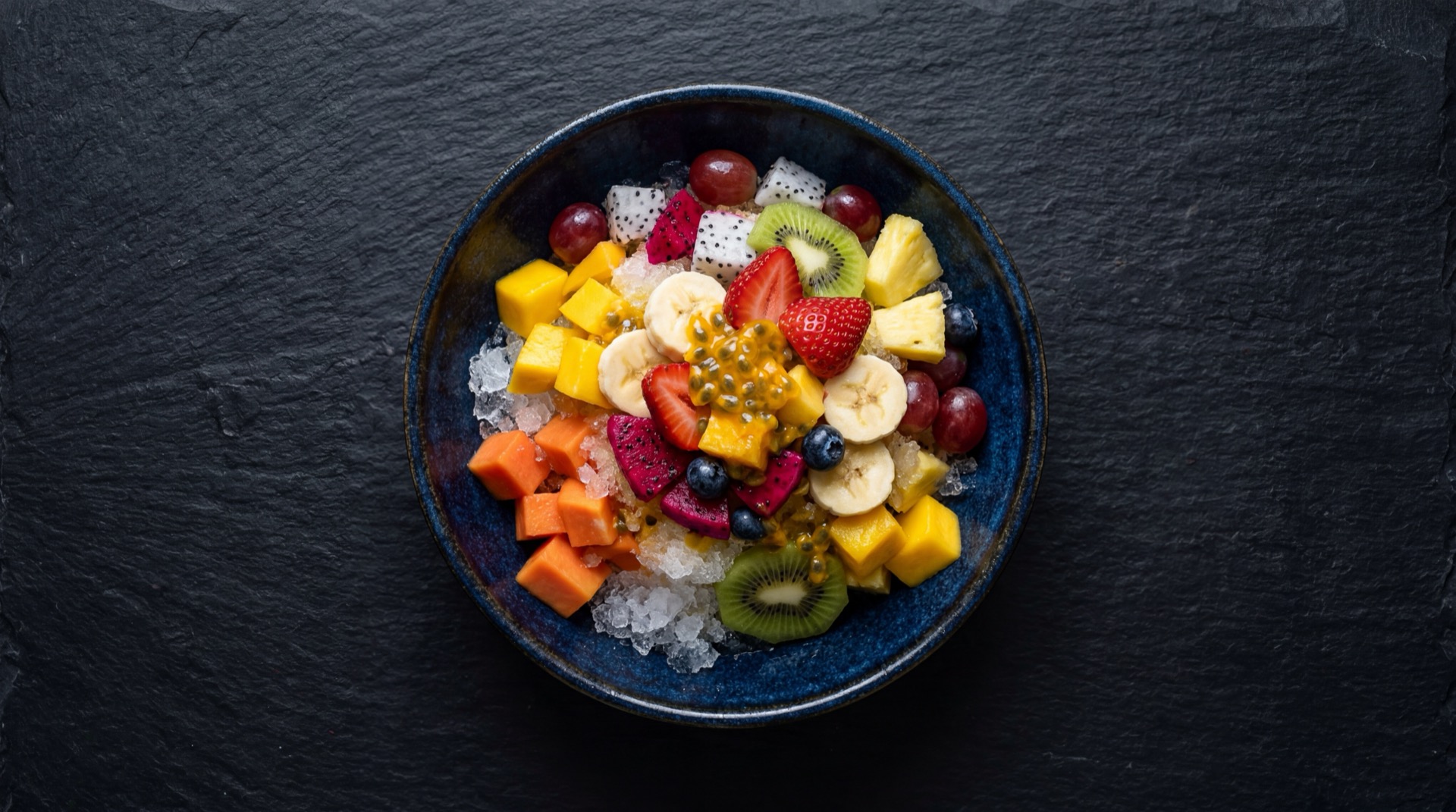 Cholado saludable solo con frutas y hielo raspado sin jarabes