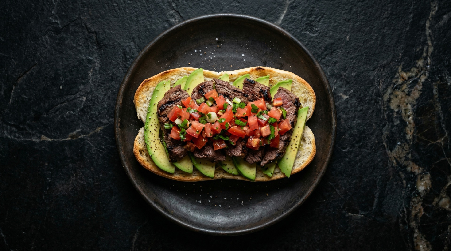 Churrasco italiano version ligera con menos mayo y mas tomate