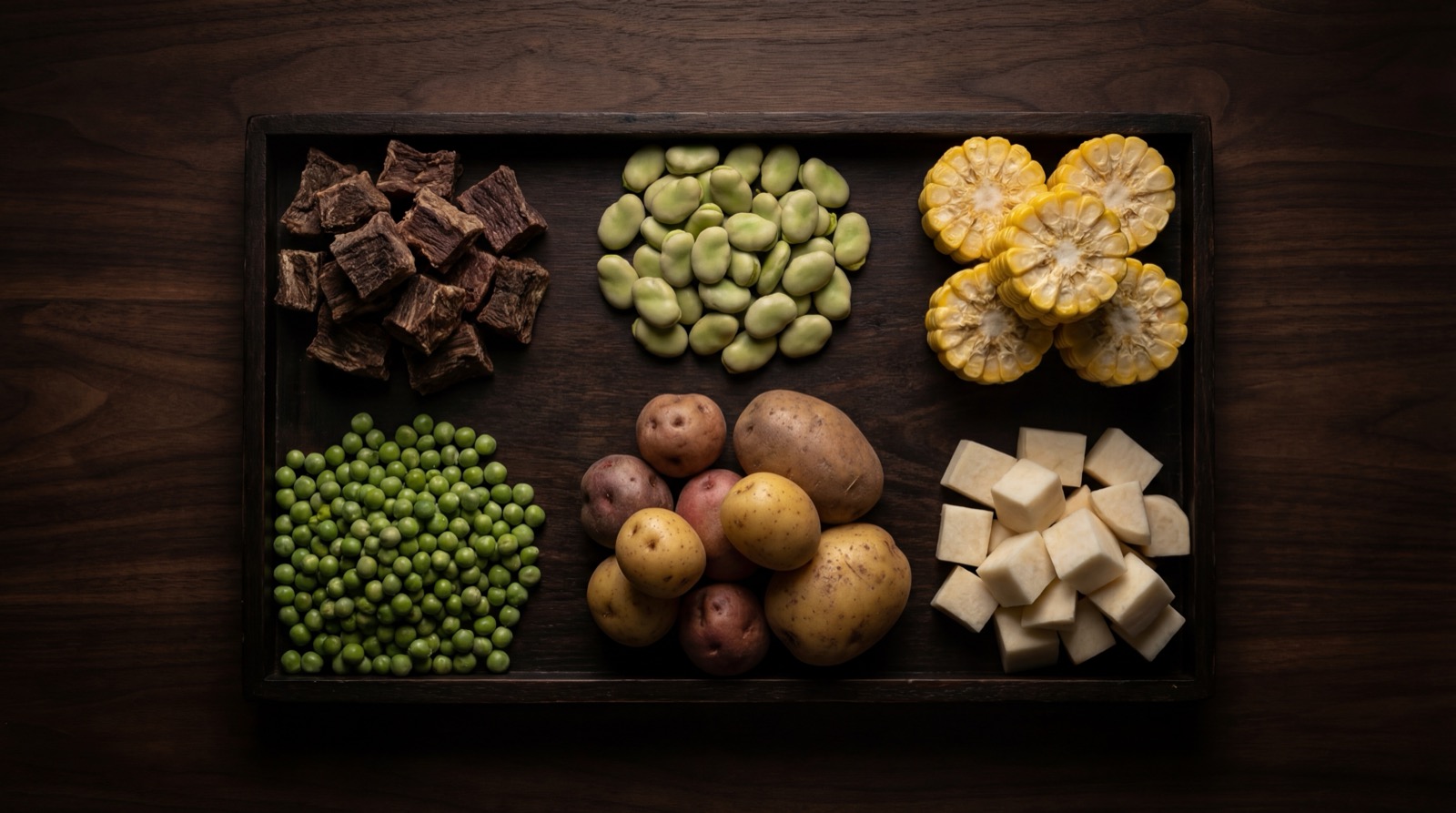 Ingredientes del cocido boyacense: cubios, rubas, chuguas, nabos, habas, costilla, papa y mazorca