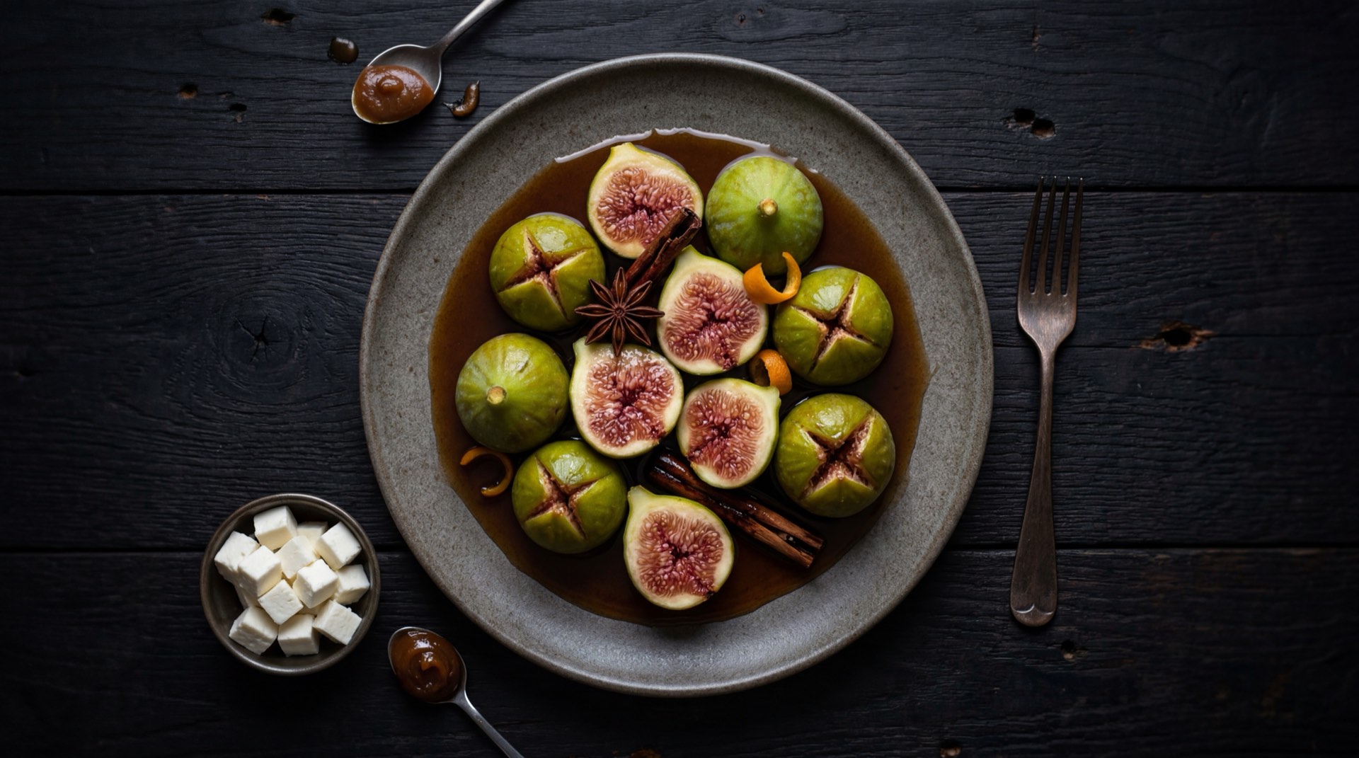 Dulce de brevas saludable con menos almibar y queso fresco bajo en grasa