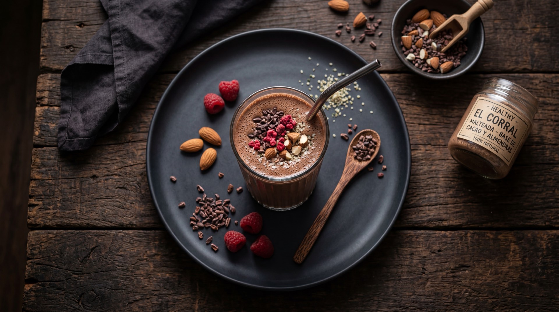 Malteada version saludable con helado bajo en grasa, leche deslactosada descremada y sin crema batida, servida en vaso de vidrio