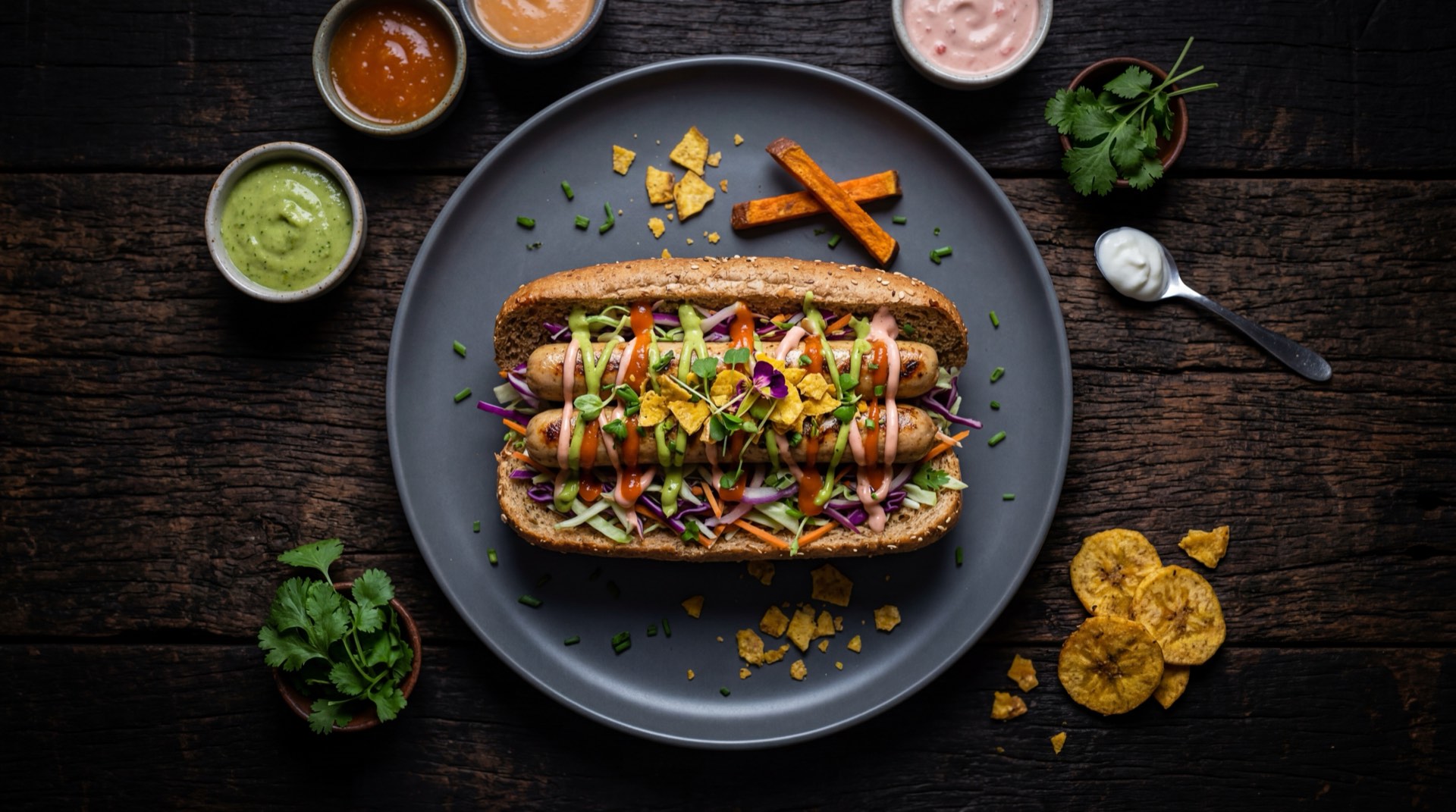 Perro caliente estilo El Corral version saludable con salchicha de pavo, pan integral y solo mostaza amarilla sin salsa rosada