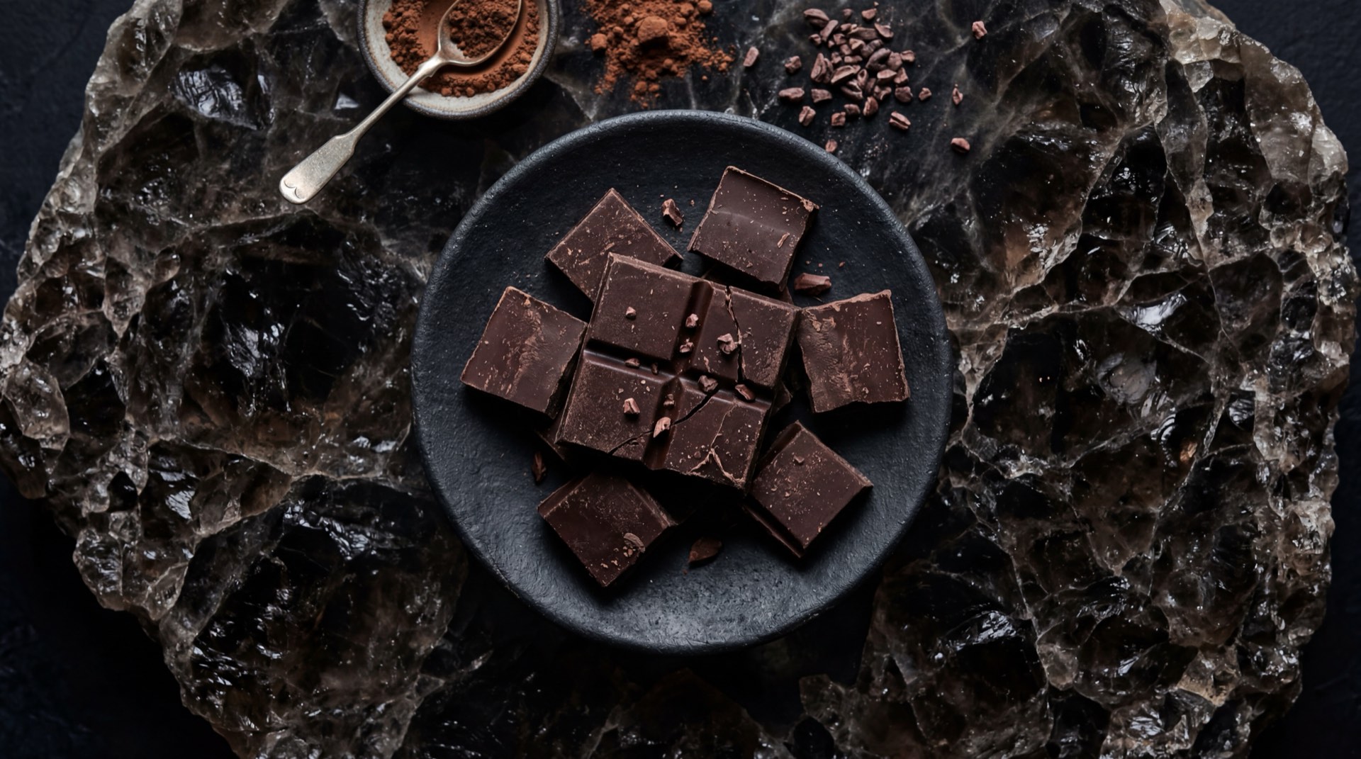 Alternativa saludable al Chocolate Jet: cuadros de chocolate negro 70% cacao con fresas frescas cortadas y almendras tostadas naturales