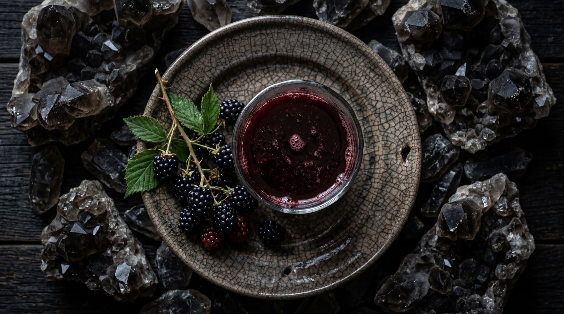 Vaso de jugo de mora natural hecho en casa con moras frescas de Castilla y hielo como alternativa saludable al jugo Hit