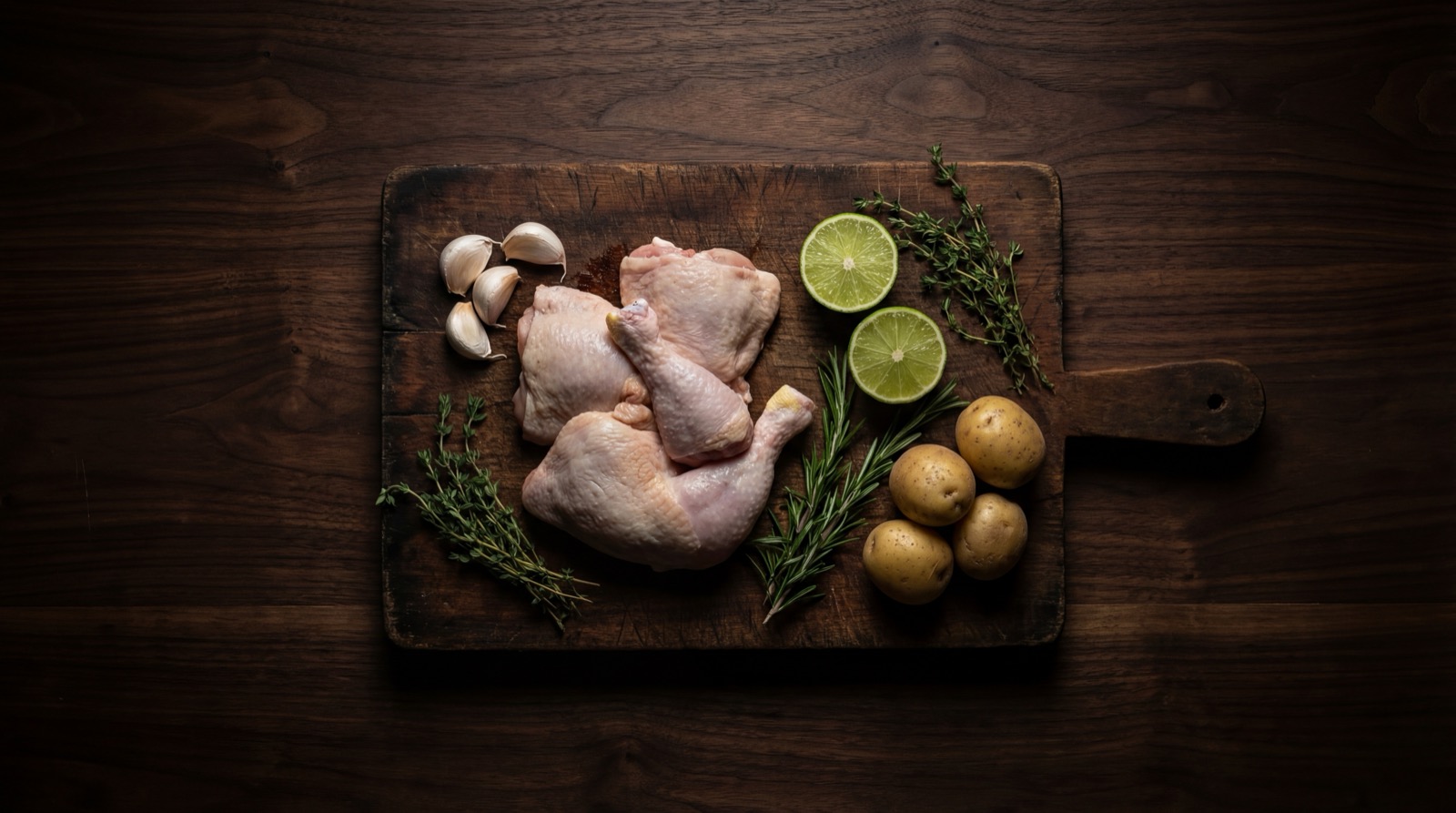 Presas de pollo asado colombiano: pechuga, pernil, muslo, ala y rabadilla