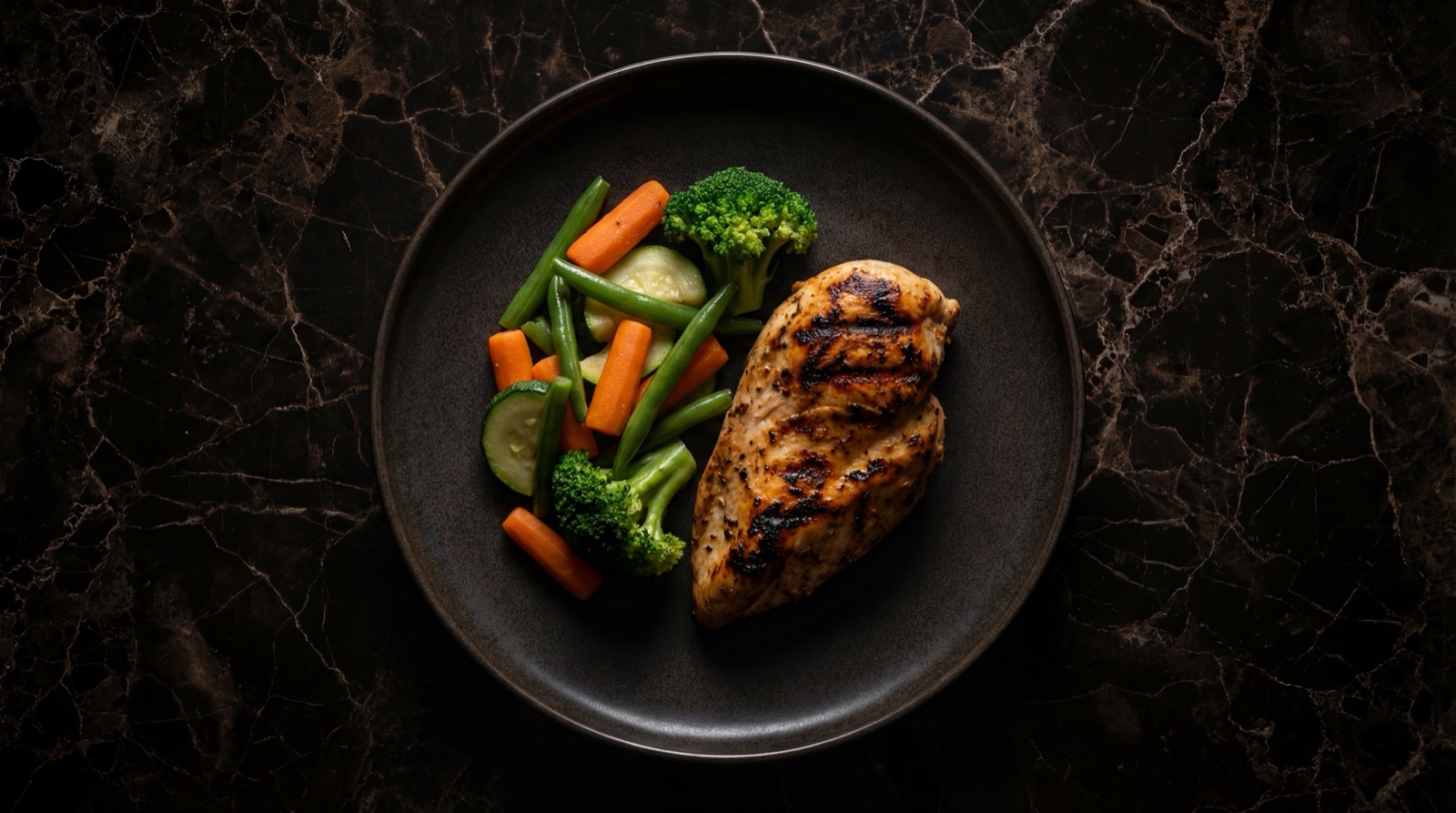 Pollo asado sin piel con ensalada como opcion saludable