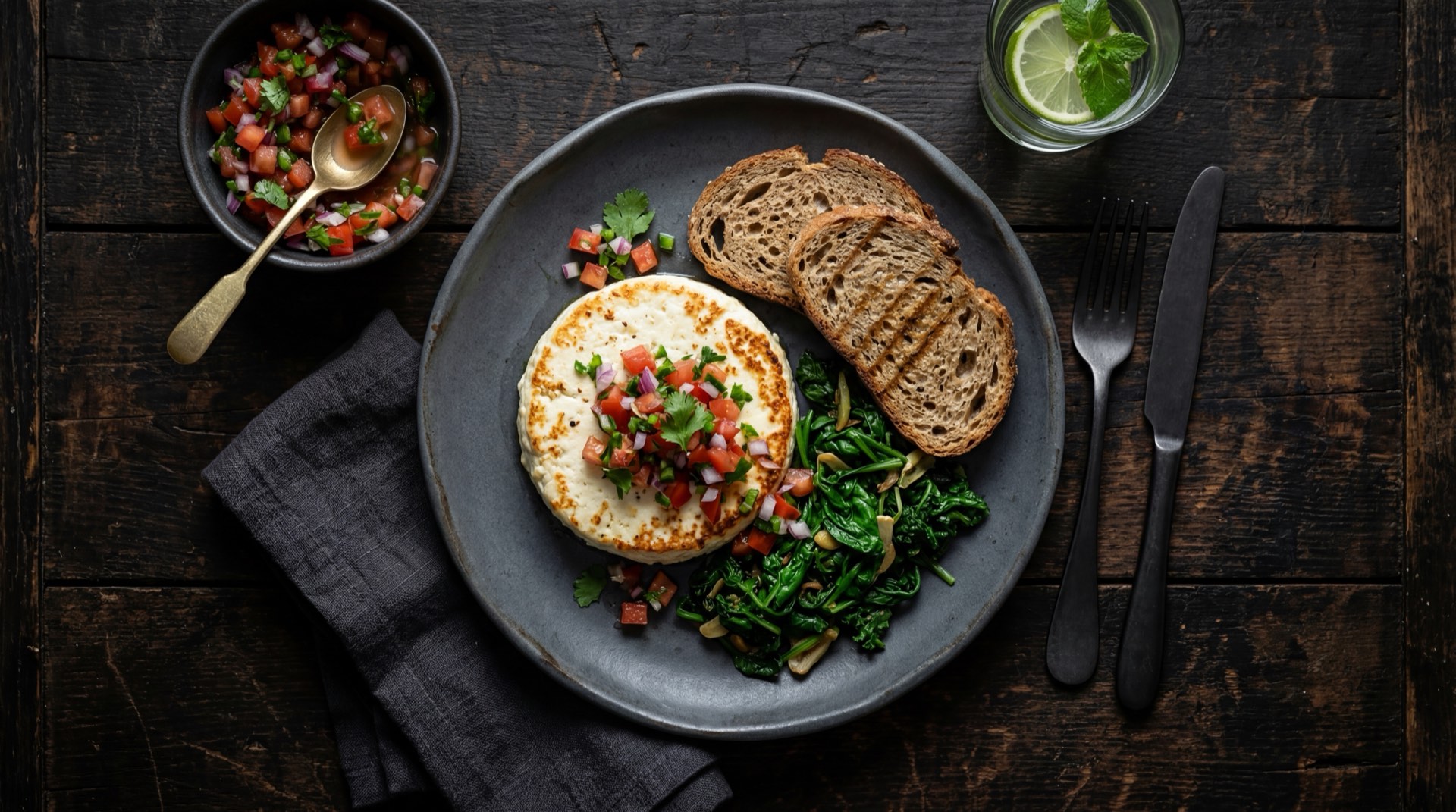 Queso campesino colombiano version light bajo en grasa con tajada delgada sobre arepa integral de maiz