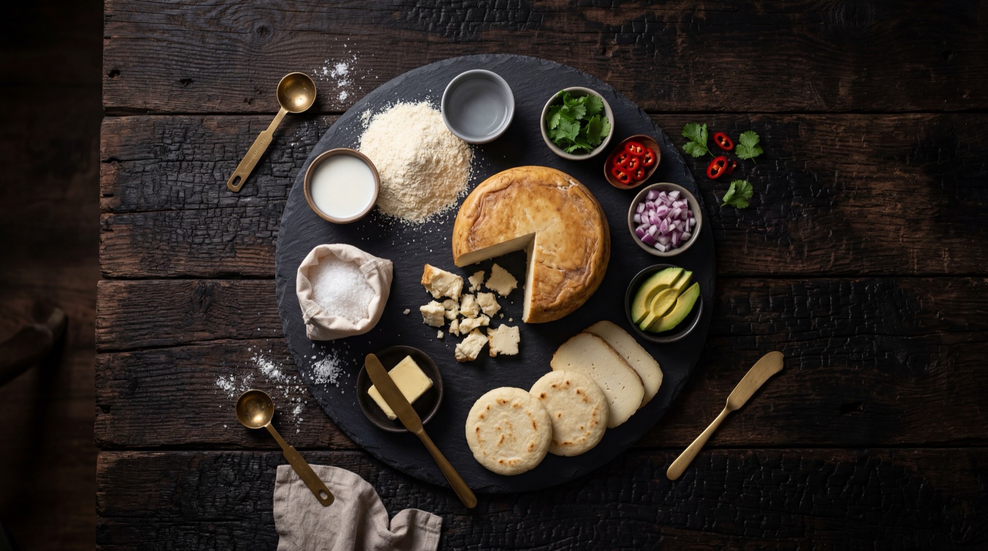 Ingredientes del queso paipa artesanal de Boyaca: leche cruda de vaca fresca, cuajo natural, sal marina gruesa y cultivos lacticos nativos del altiplano cundiboyacense