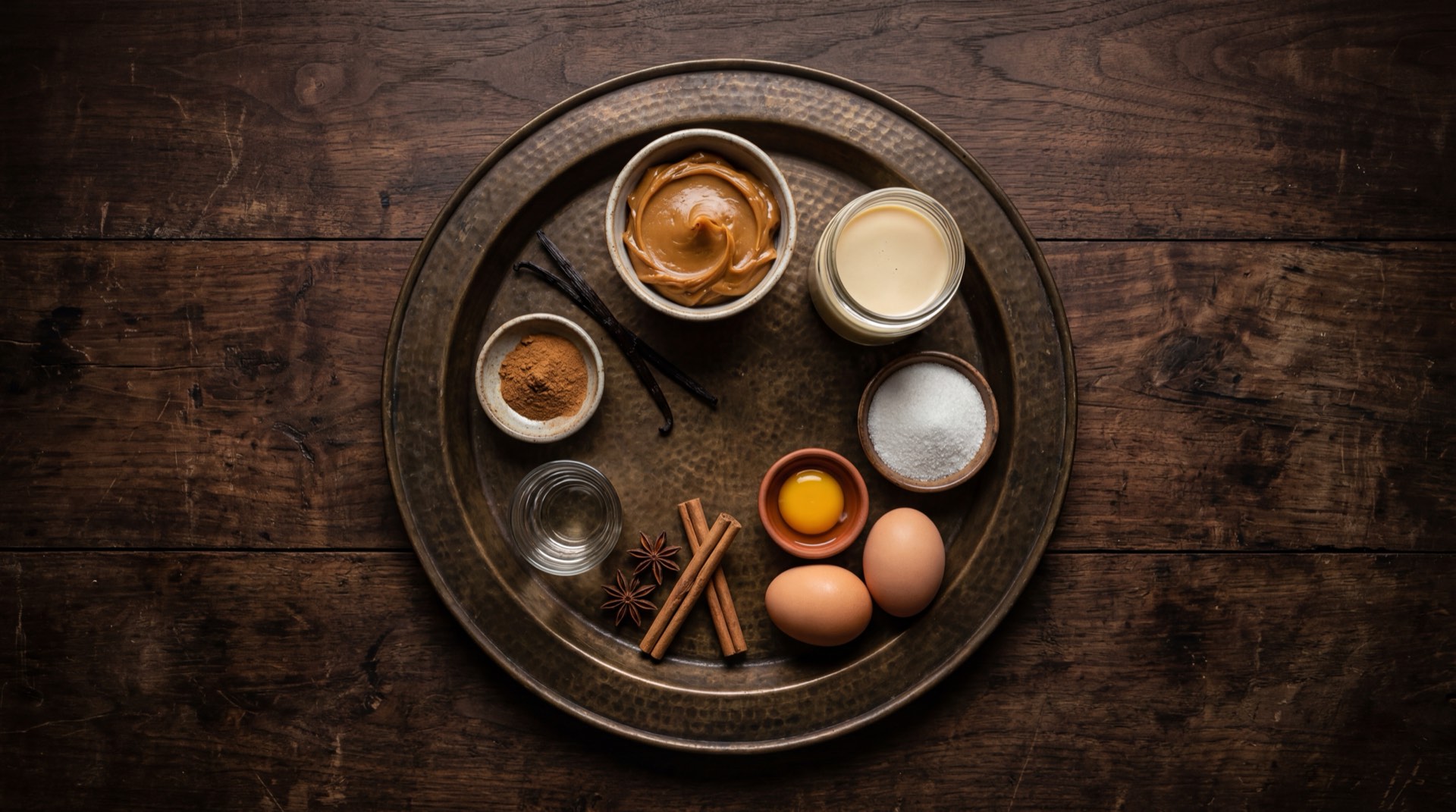 Ingredientes del suspiro limeno: latas de leche evaporada, lata de leche condensada, yemas de huevo frescas, claras de huevo, azucar blanca granulada, vino oporto tinto, extracto de vainilla pura y canela en polvo