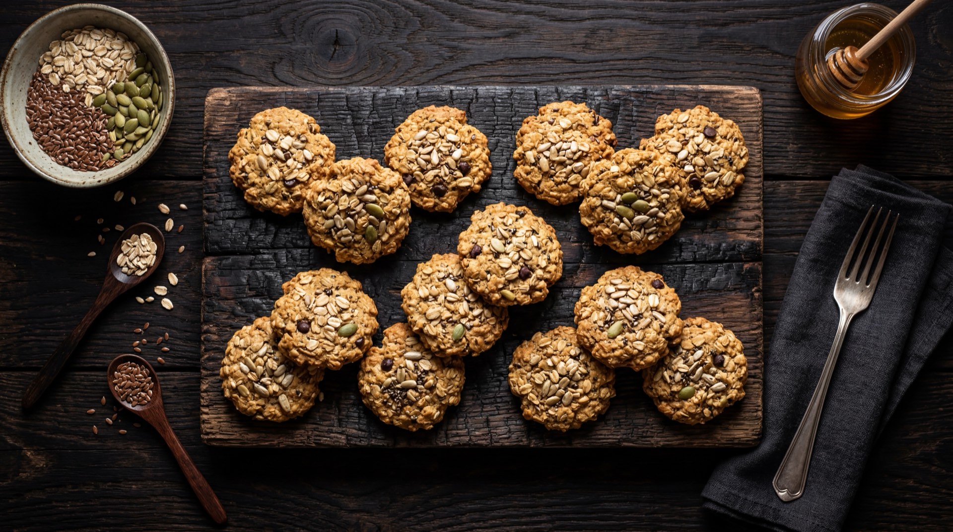 Alternativa saludable a las Galletas Tosh: galletas caseras de avena integral con banano maduro y semillas de chia, sin azucar anadida ni aceite de palma